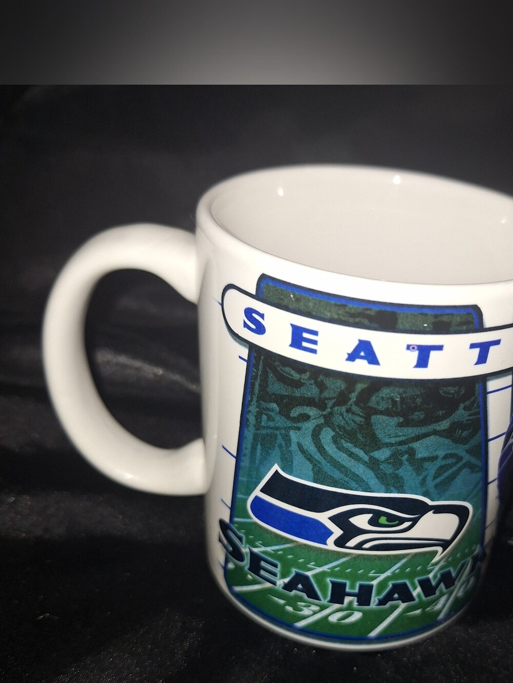 Vintage Seattle Seahawks Coffee Mug~Tea Cup~1990's~Licensed NFL~Hunter~China